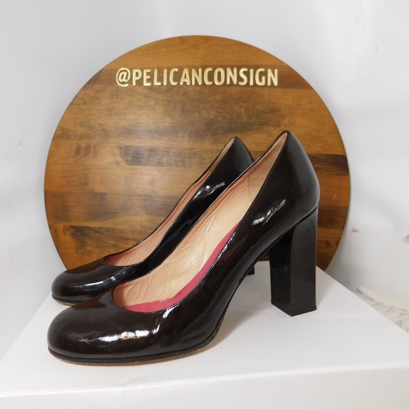 kate spade Shoes - Kate spade brown block patent leather heels